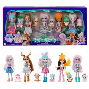 Enchantimals Coffret 5 mini-poupées et leurs animaux La vallée enneigée – Mattel