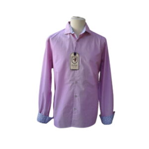 Seaport Chemise manches longues à rayures fines roses Taille 3XL homme