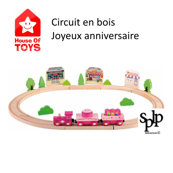 Circuit de Train en Bois Jouet en Bois - House of Toys Joyeux anniversaire