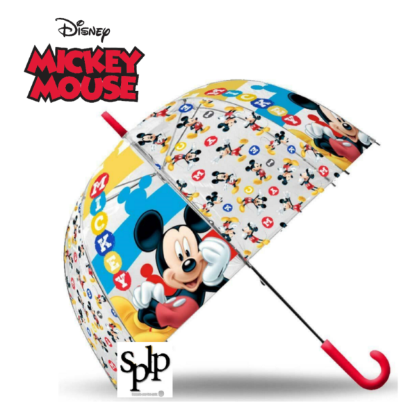 Mickey Disney Parapluie transparent enfant 68 cm Ouverture manuelle enfant