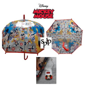 Parapluie Mickey Disney transparent 68 cm Ouverture manuelle