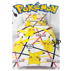 Housse de couette Pikachu Pokémon réversible +Taie d’oreiller 140×200 cm