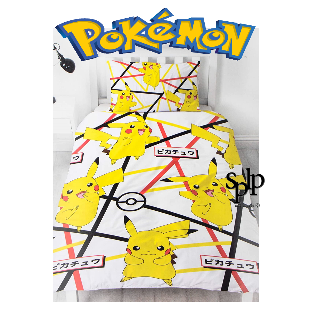 Parure de lit réversible et Taie D'oreiller - Pokemon - 140 cm x 200 cm