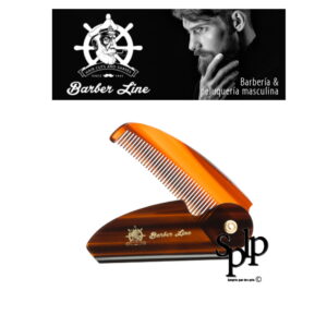 Barber Line Peigne de poche pliant barbe et moustache 11cm