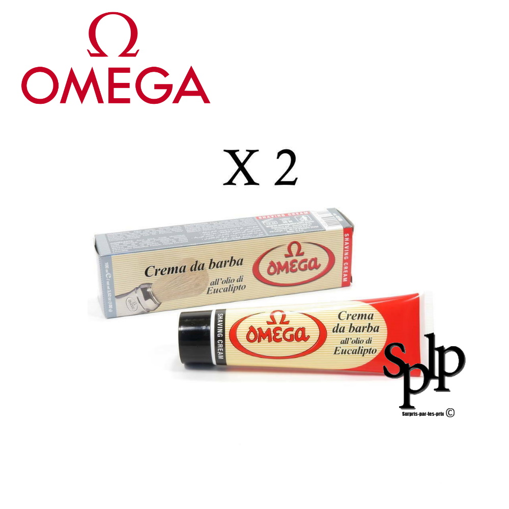 Omega Lot de 2 tubes Savon crème à raser Homme 2 x 100 ml