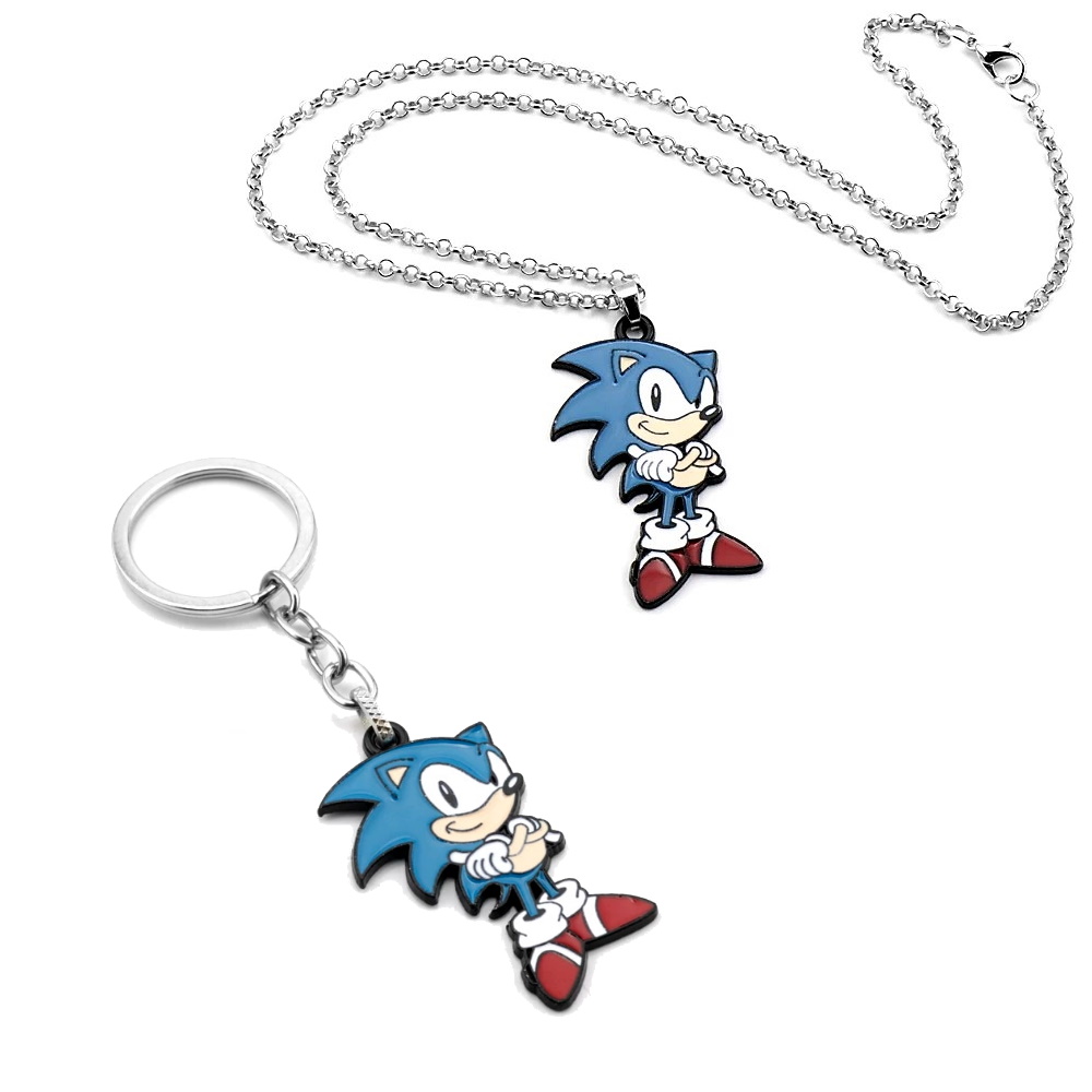 Sonic porte clés et collier pendentif