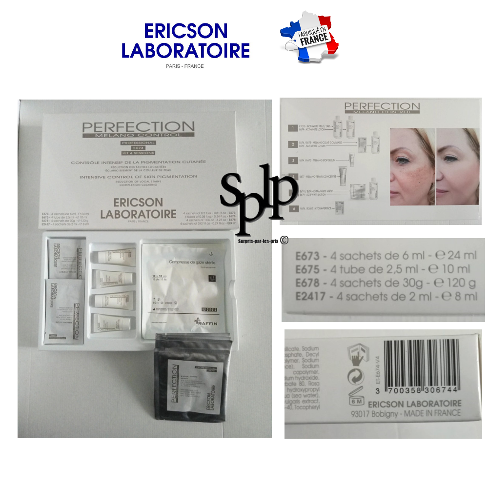 Ericson Laboratoire Contrôle intensif de la pigmentation cutanée visage 4 soins E674