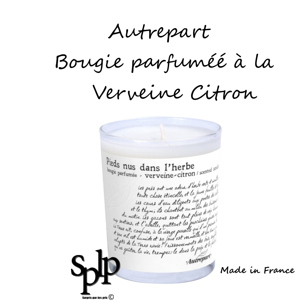 Autrepart Bougie Parfumée à la verveine citron 140 gr Made in France