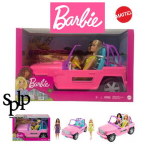 Barbie Coffret Véhicule avec 2 Poupées et une jeep 4×4