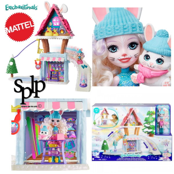 Enchantimals Mini poupée + Lapin + Chalet des neiges de Bevy Mattel