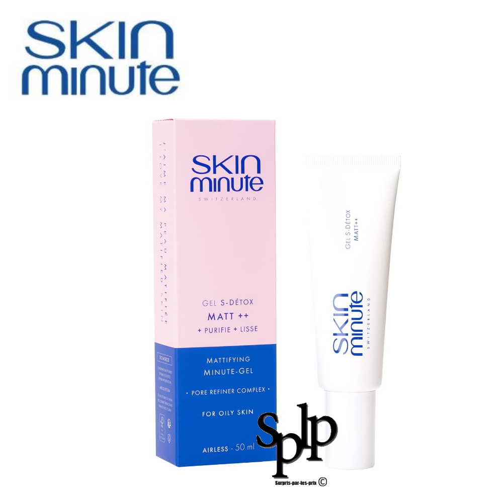 Skin minute Matt++ Gel S-détox Régule les brillances et Resserre les pores