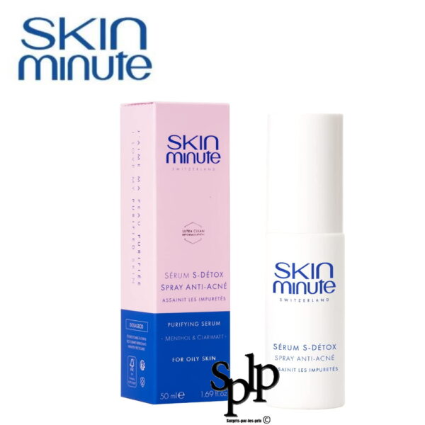 Skin minute Sérum S-Détox spray anti-acné visage Assainit les impuretés