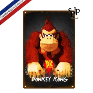 Donkey Kong Plaque murale de décoration en métal 20 x 30cm