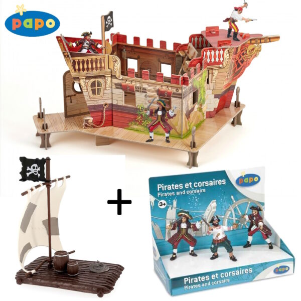Papo figurines pirates Fort + Radeau + Figurines