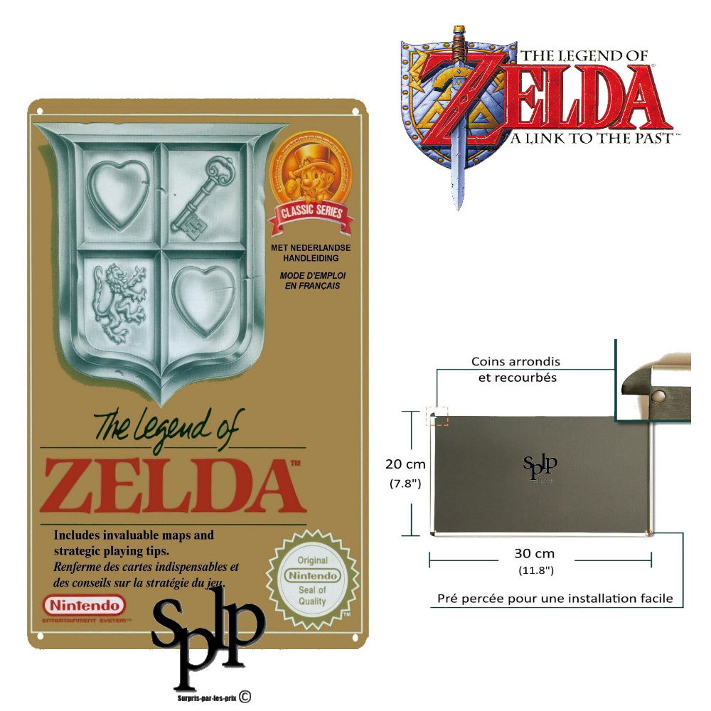 Zelda plaque murale de décoration en métal 20 x 30cm Jeux vidéo