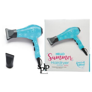 Hello Summer Hairdryer Bleu Sèche-cheveux + 2 embouts ionic