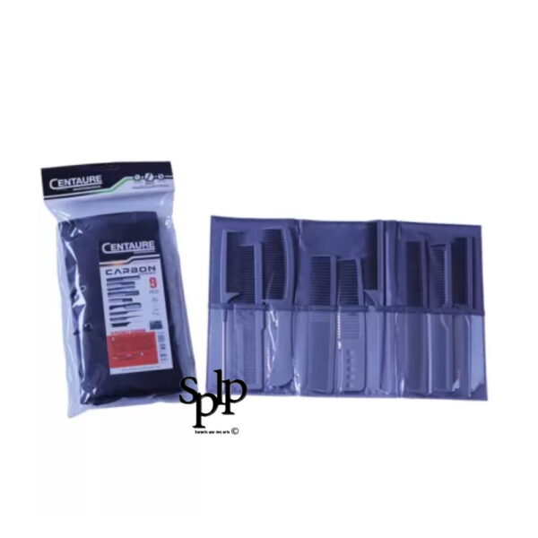 Centaure Prof. Trousse noir 9 peignes carbone antistatiques ultra-légers