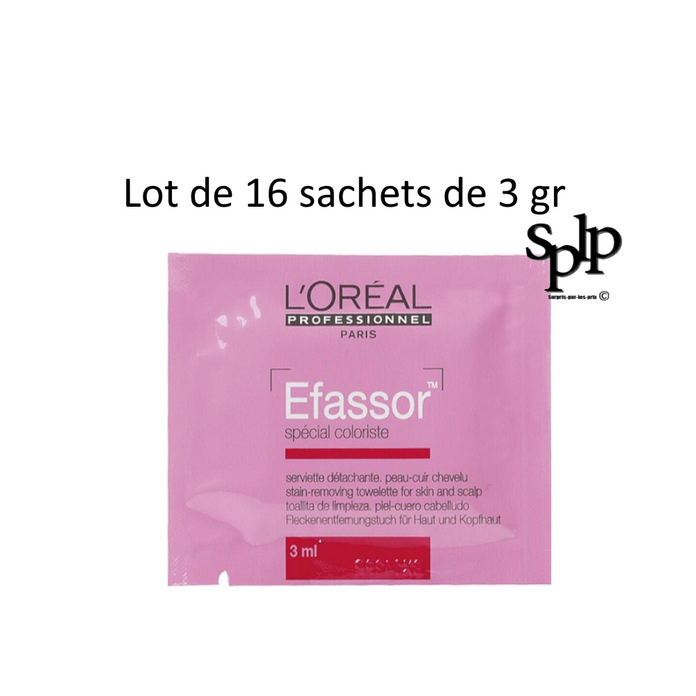 L'Oréal lot de 16 sachets de Serviette détachante Efassor 16 x 3 gr