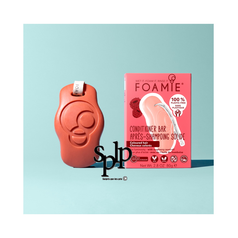Foamie Après-Shampoing solide Cheveux Colorés Framboise